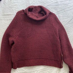 Madewell side button cropped turtleneck sweater